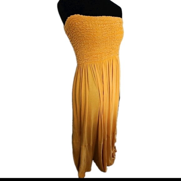 Urban Outfitters Out From Under Womens Orange Makena Smocked Boho Jumpsuit M - Picture 5 of 16